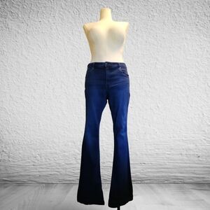 Mossimo Supply Co. Dark Wash Long High Rise Flare Jeans Hippie 70s 60s Retro